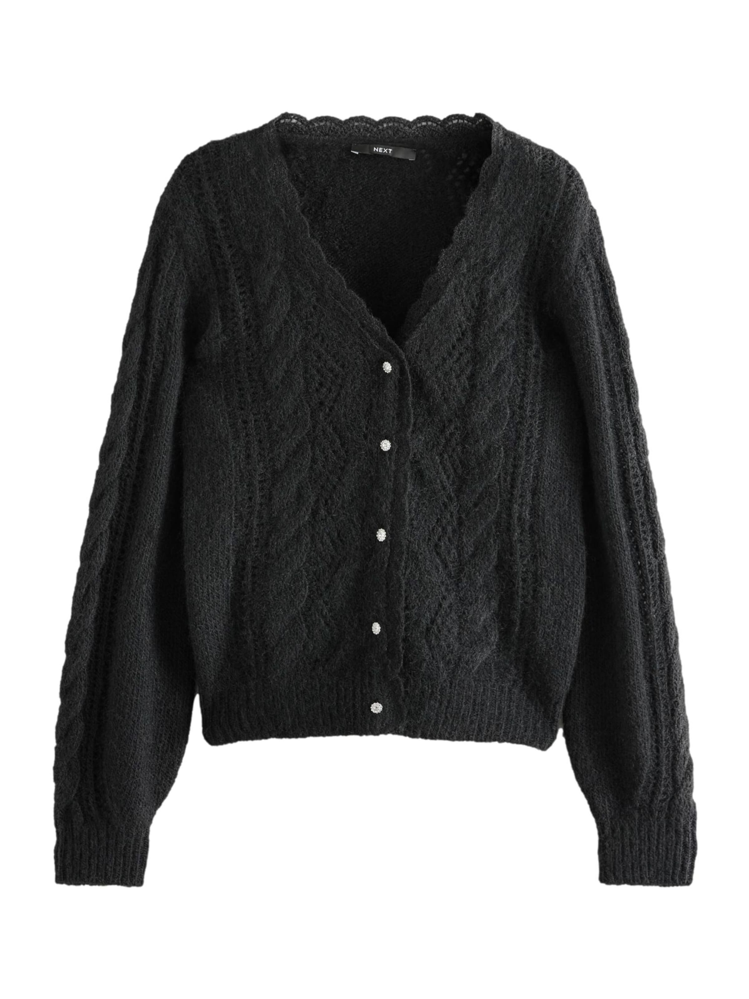 Next Плетена жилетка в черно: отпред