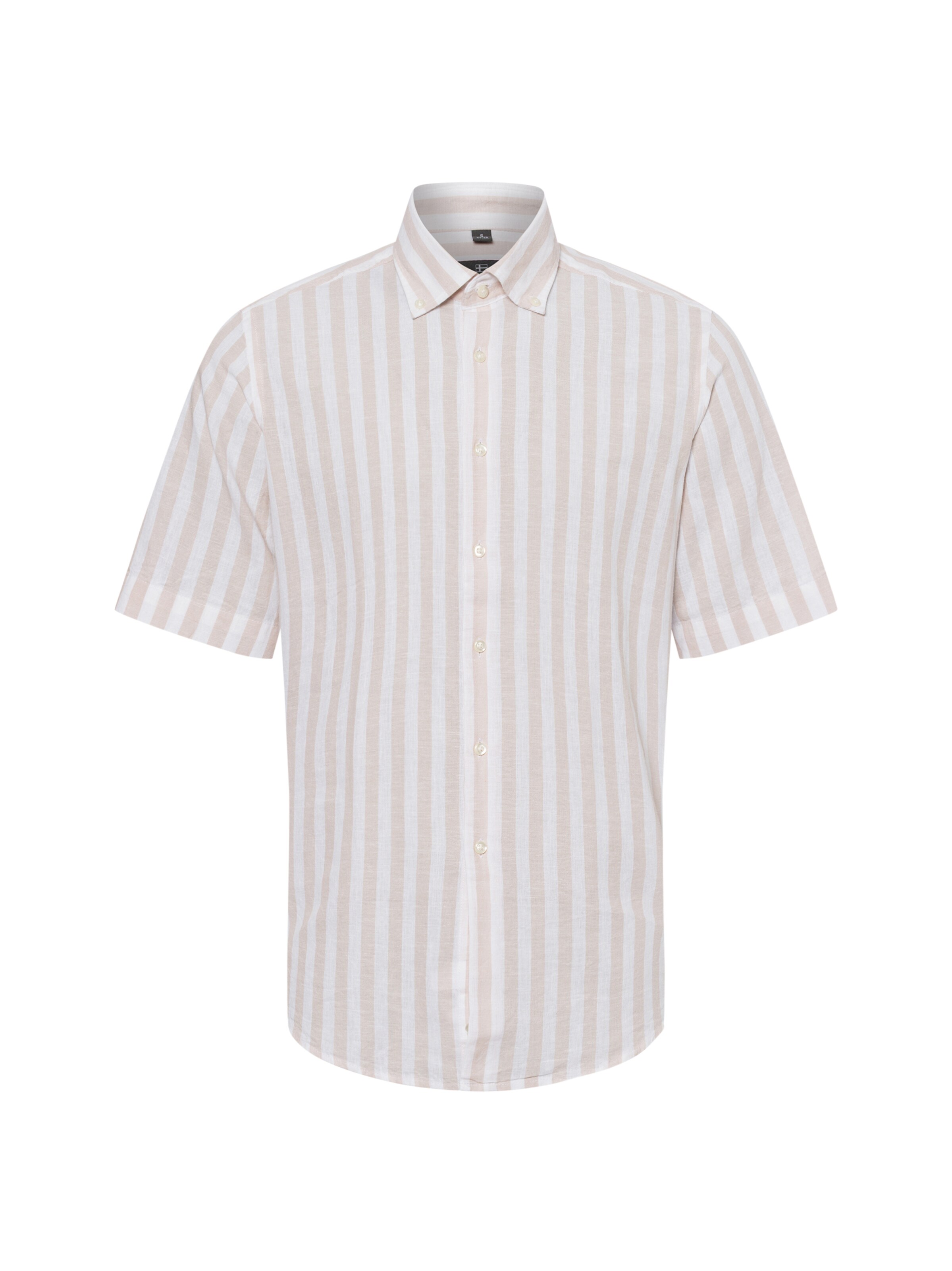 Nils Sundström Regular fit Overhemd in Beige: voorkant