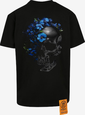 Forgotten Faces T-Shirt 'Flowered Skull' in Schwarz