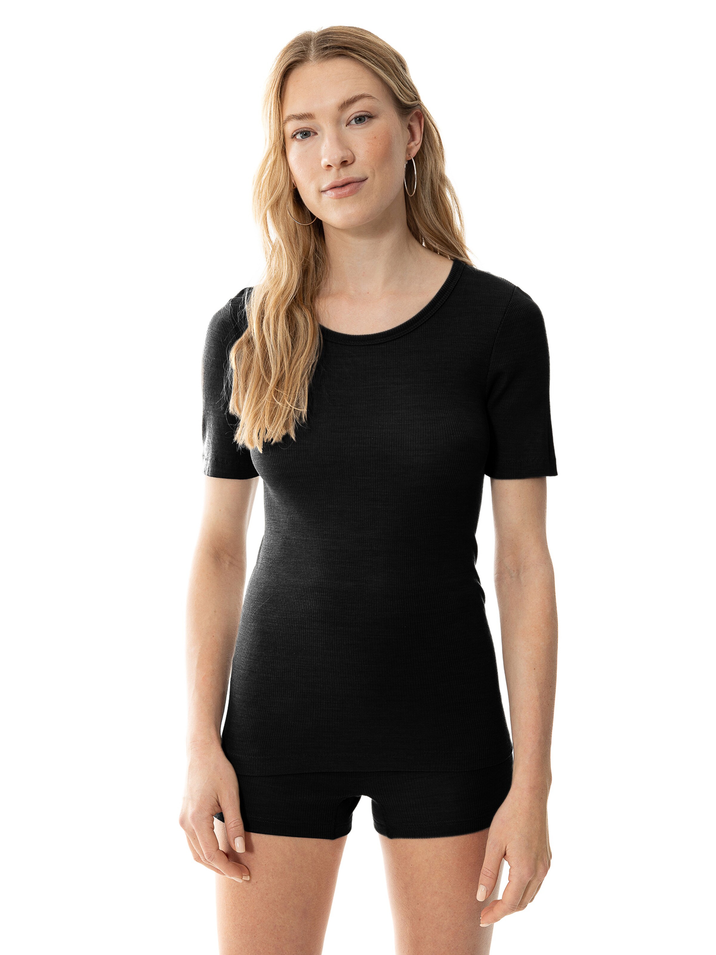 Maillot de corps 'Wool Love' Mey en noir : devant