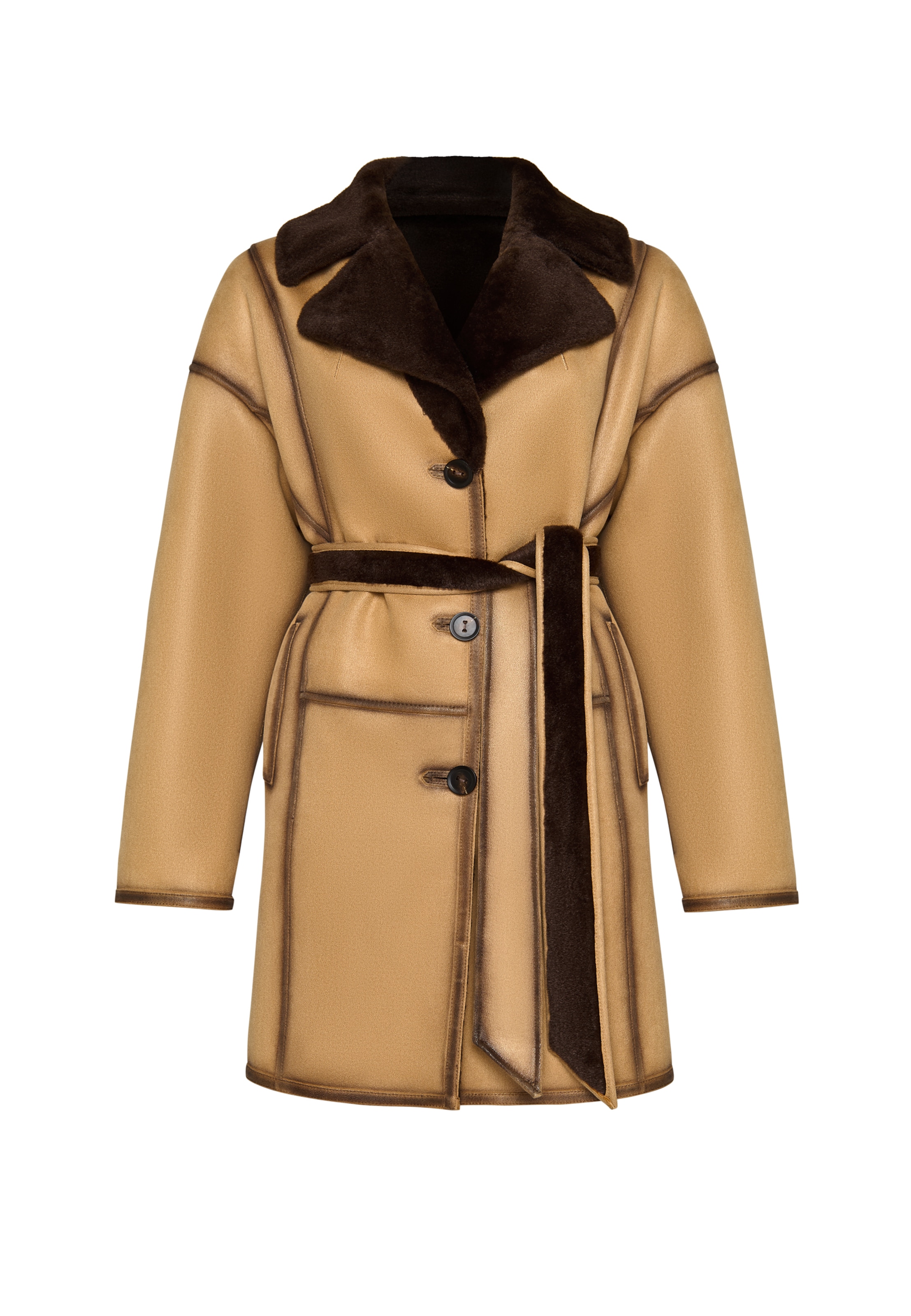 CESARE GASPARI Between-Seasons Coat in S in Camel, Item view