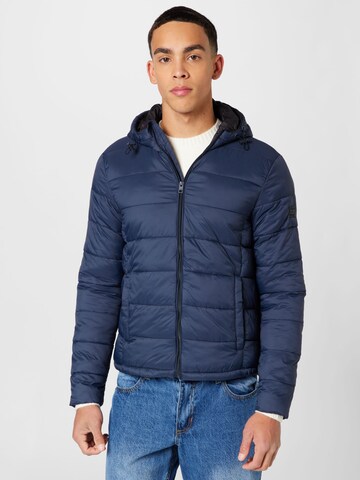 !Solid Winter Jacket in Blue: front