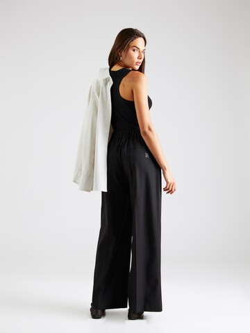 Karo Kauer Wide Leg Hose in Schwarz