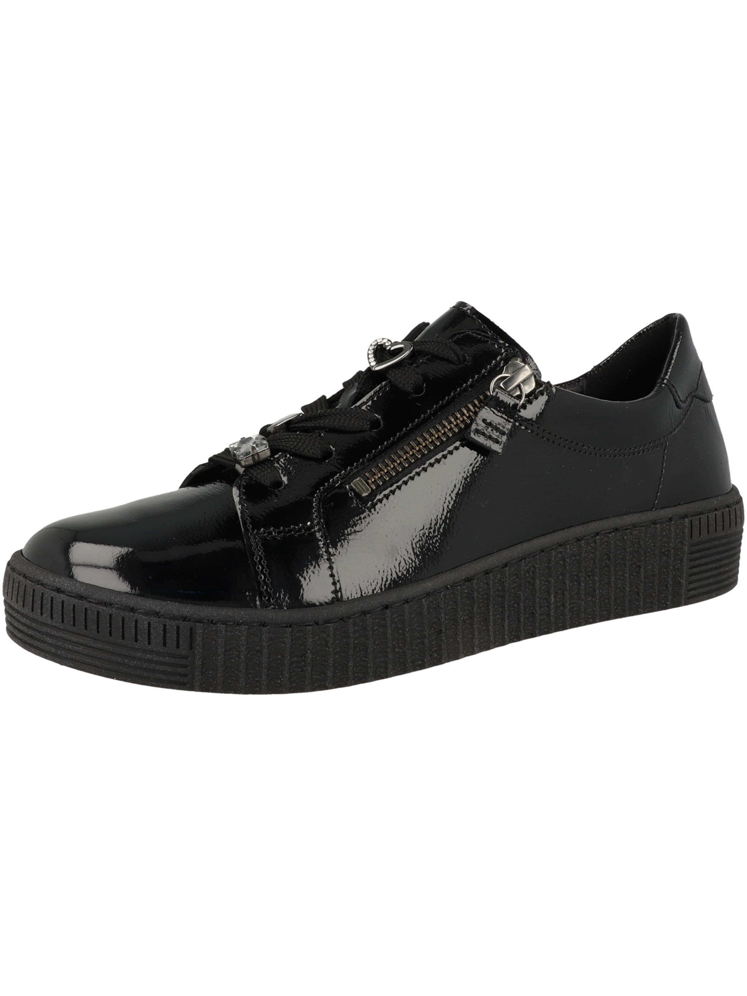 GABOR Platform trainers in Black: front