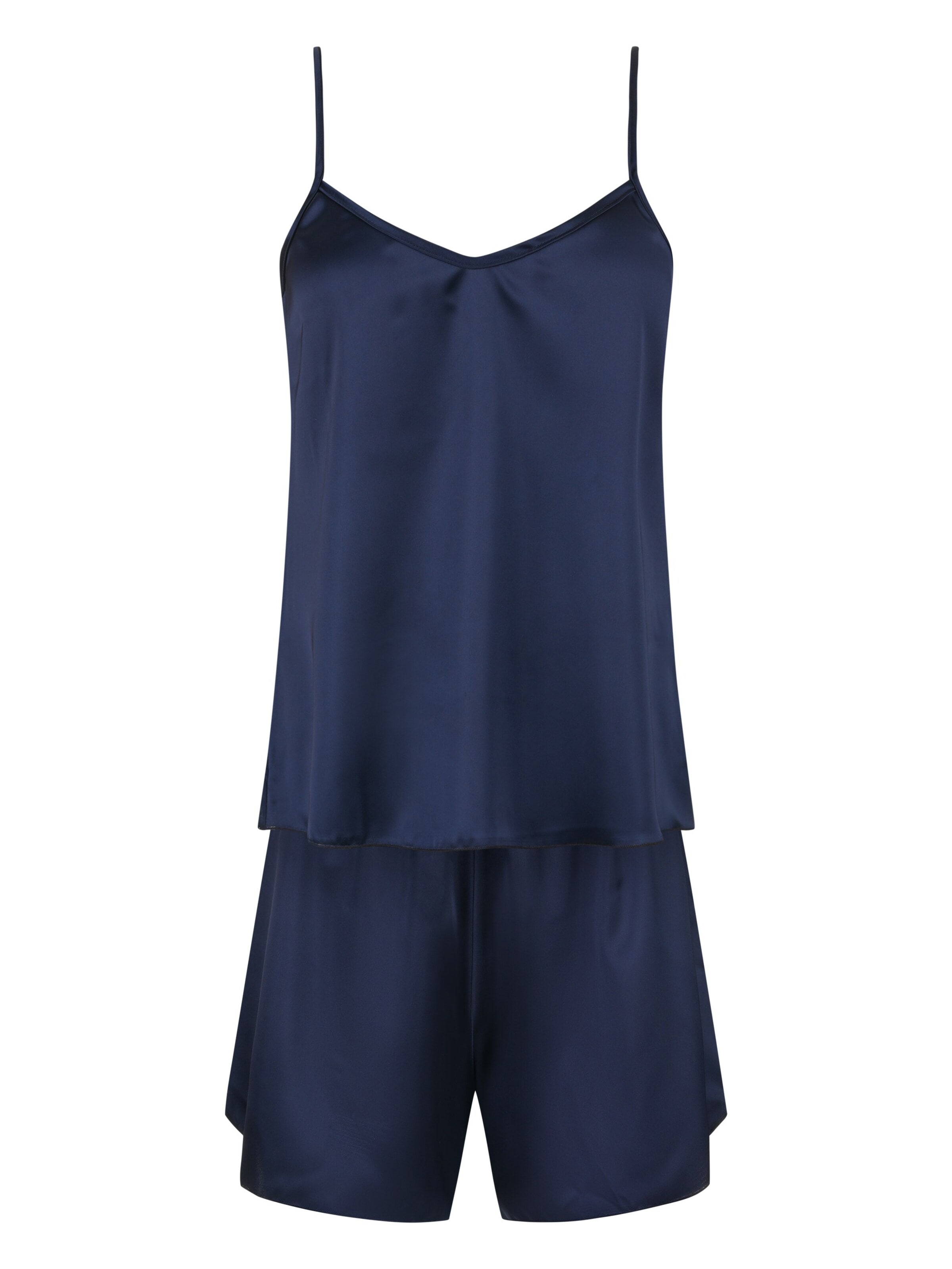 Evoni Pyjama 'Set aus Satin'‌ in Blau: Vorderseite