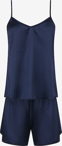 Evoni Pyjama 'Set aus Satin' in Blau: Vorderseite
