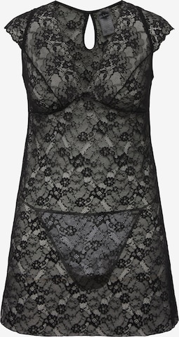 Ulla Popken Negligee in Black: front