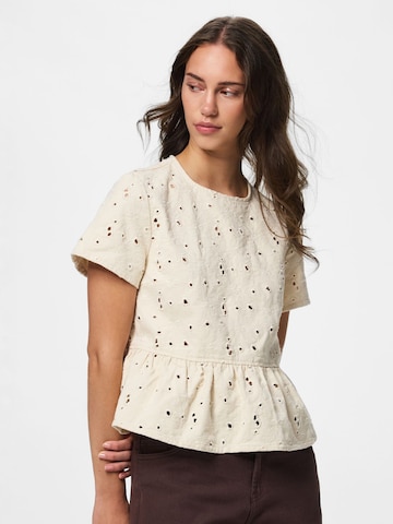 PIECES Bluse 'PCElla' i beige: forside