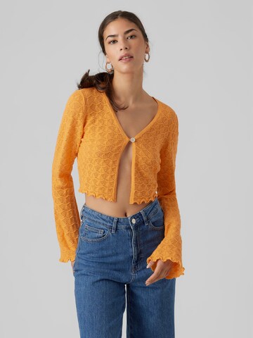 VERO MODA Gebreid vest in Oranje: voorkant