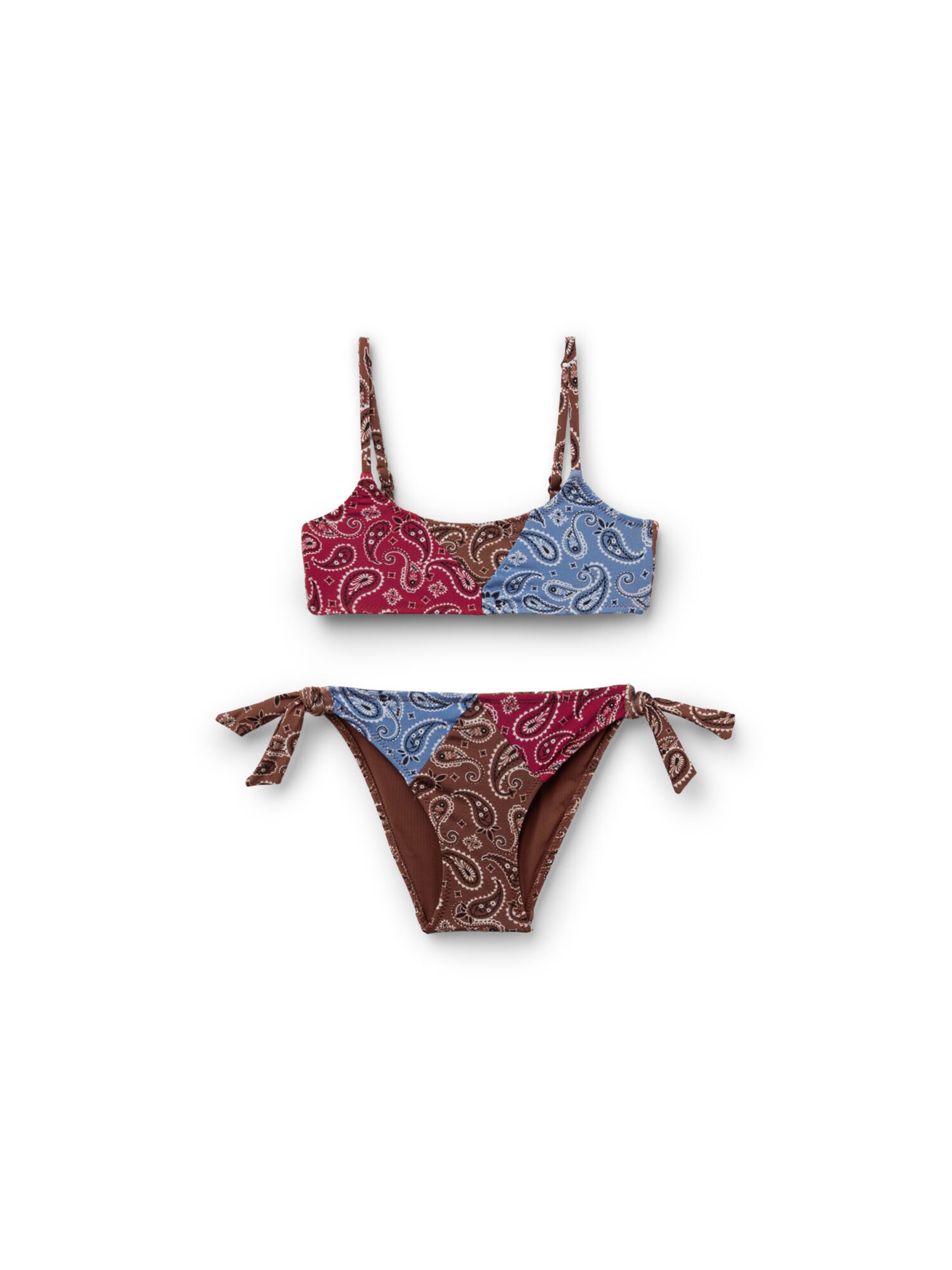CALZEDONIA Bustier Bikini 'Bandana Patch' in Braun: Vorderseite