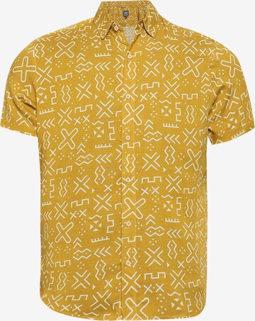 Campus Sutra Comfort fit Button Up Shirt ' Everett ' in Yellow: front