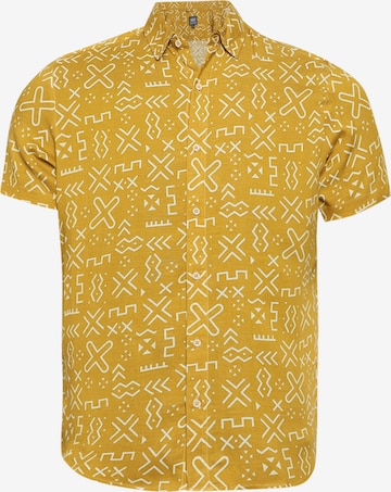 Campus Sutra - Ajuste confortable Camisa ' Everett ' en amarillo: frente