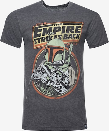 Recovered T-Shirt 'Star Wars The Empire Strikes Back Boba Fett' in Grau: predná strana