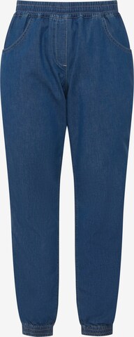 Ulla Popken Tapered Jeans in Blauw: voorkant