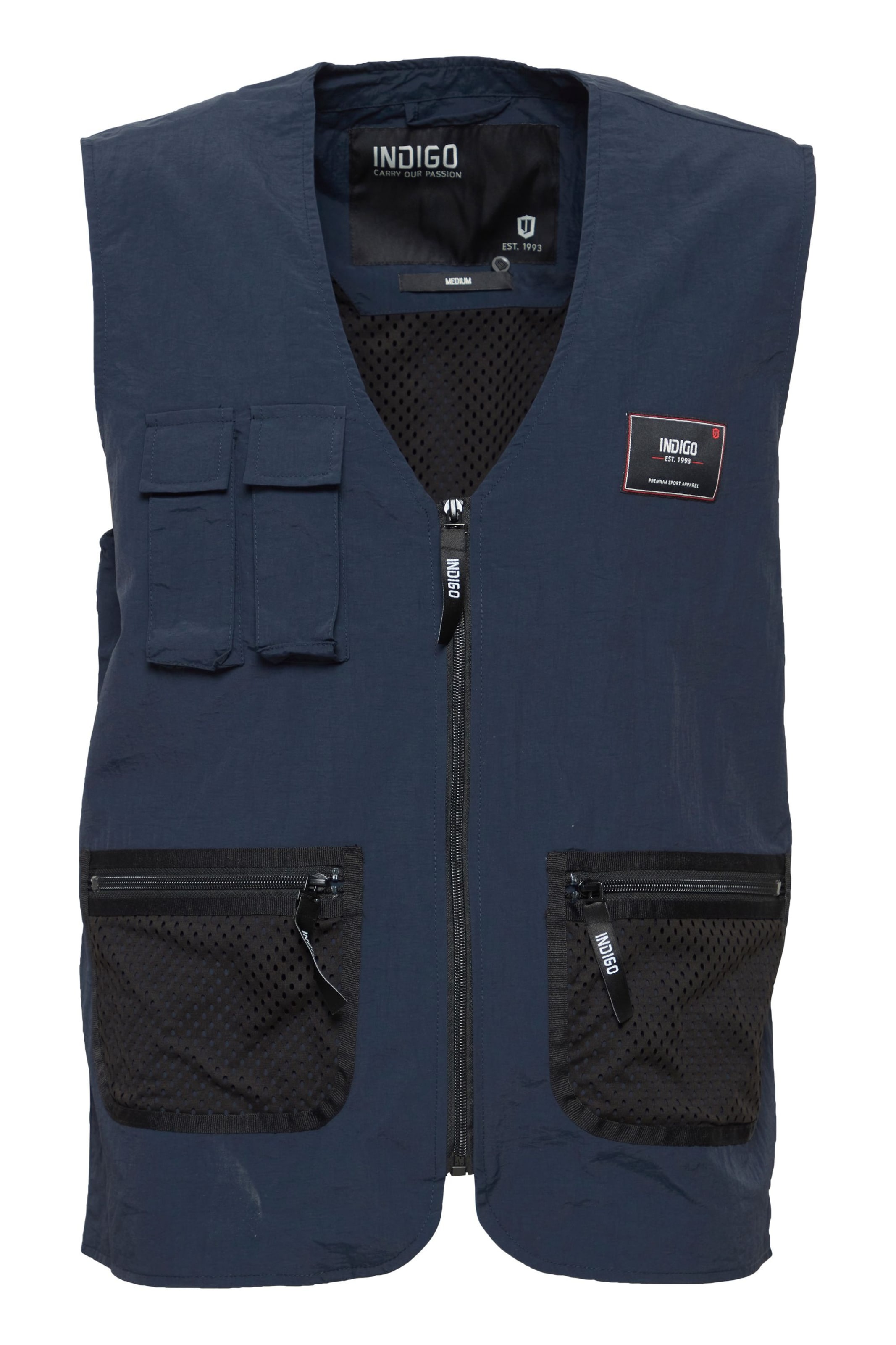 INDICODE JEANS Weste 'Piet' in Blau: Vorderseite