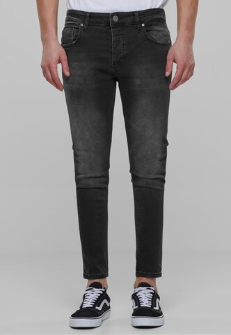 2Y Premium Skinny Jeans in Zwart: voorkant