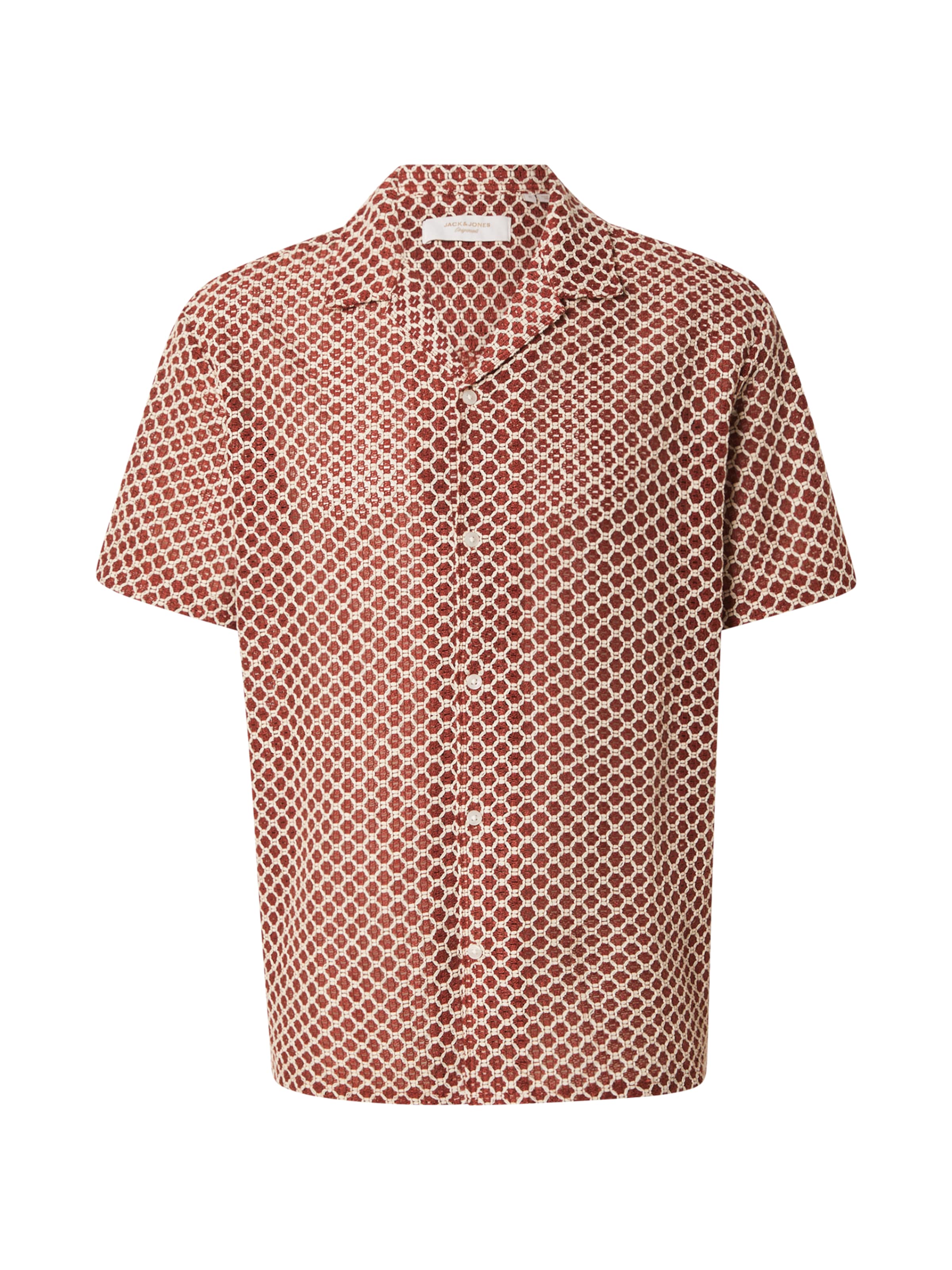 JACK & JONES Button Up Shirt 'JORMONTAUK' in Red: front