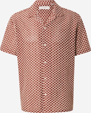 JACK & JONES Button Up Shirt 'JORMONTAUK' in Red: front
