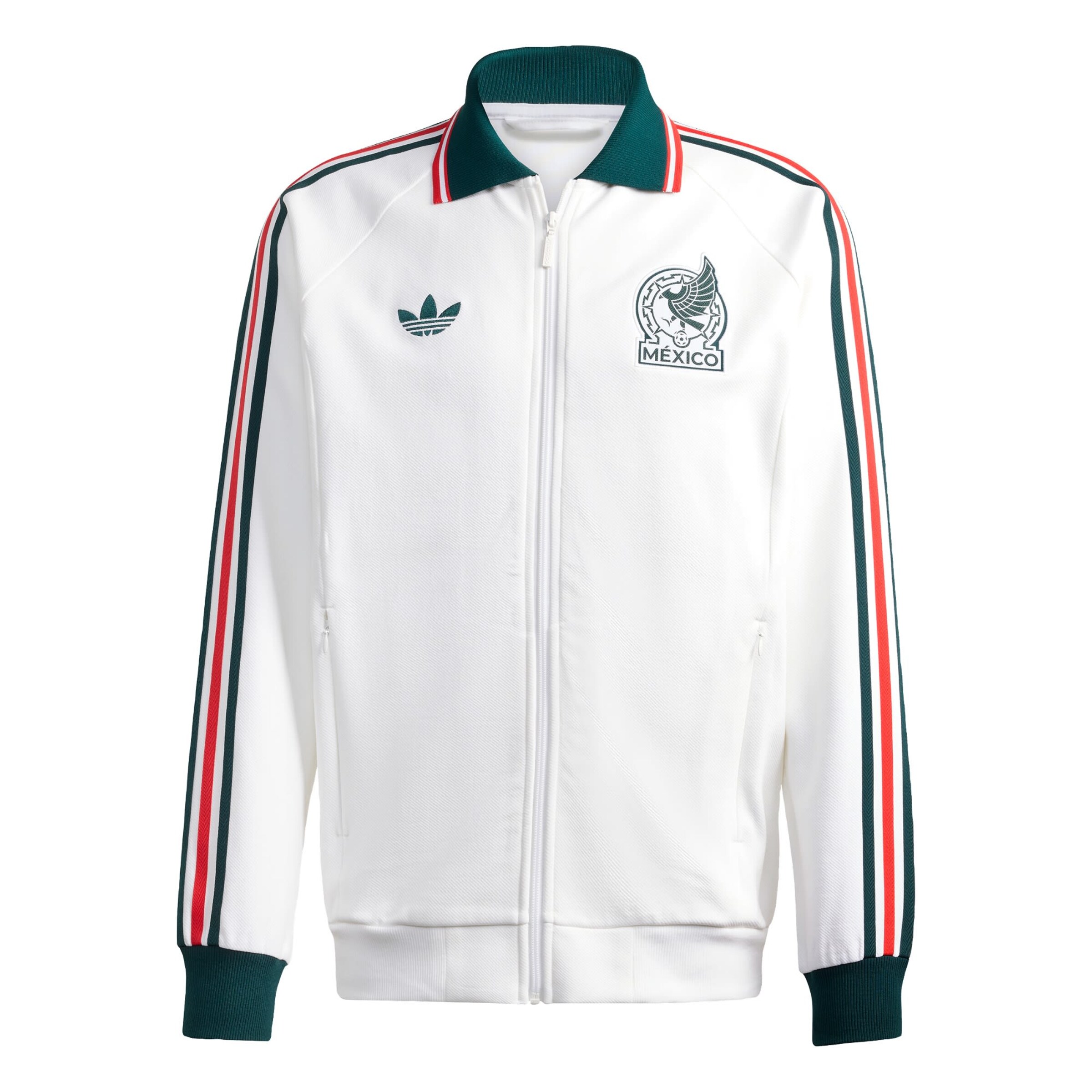 ADIDAS PERFORMANCE - Sudadera con cremallera deportiva 'Mexico Away Anthem' en blanco: frente