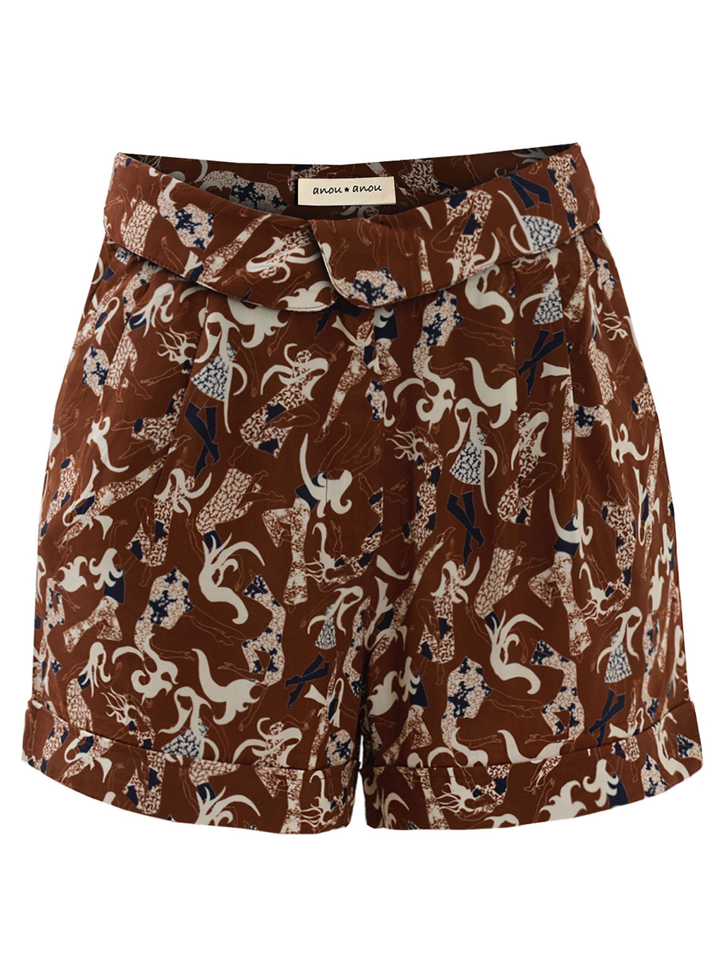 Anou Anou Regular Trousers in Brown: front