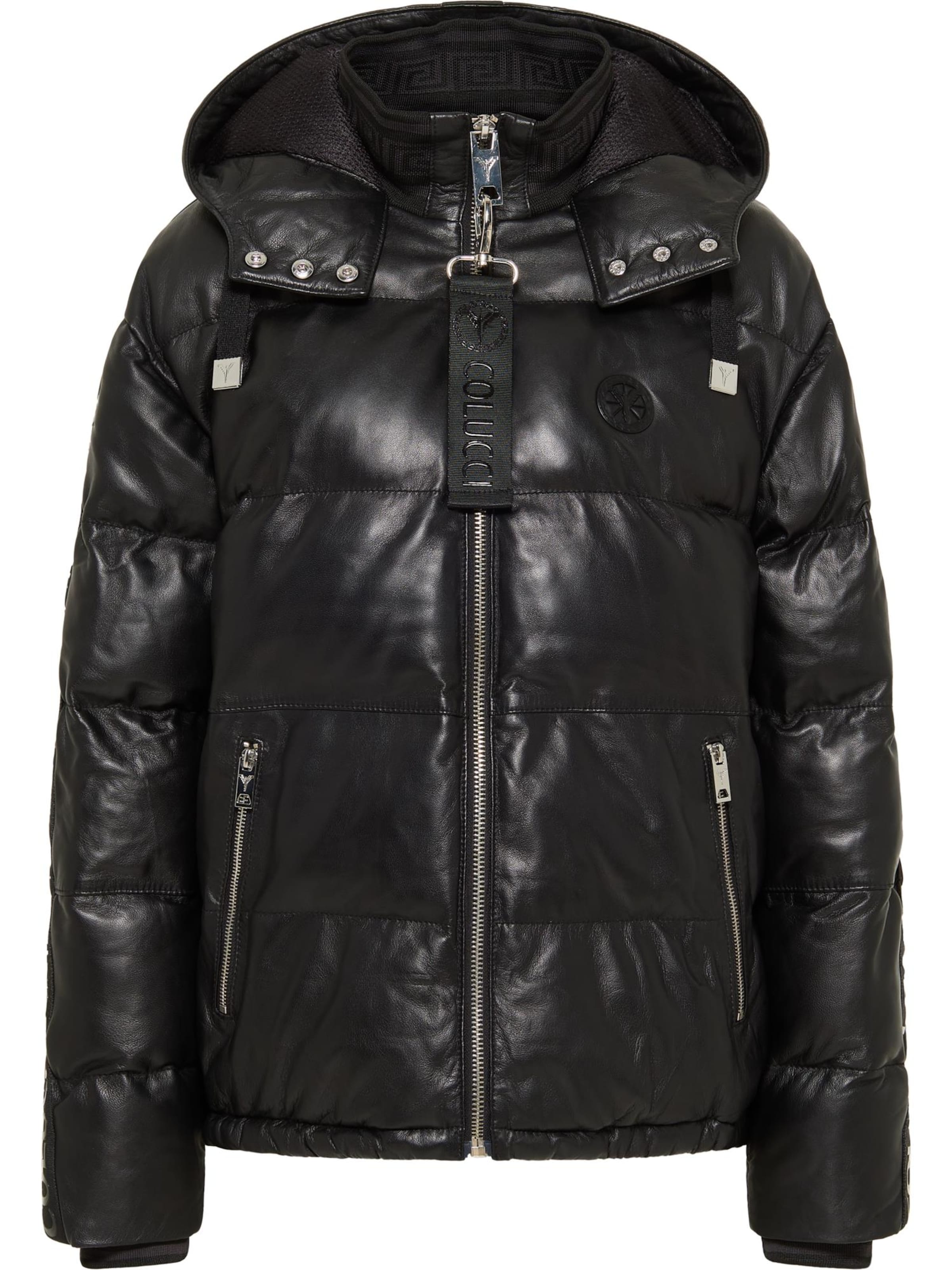 Carlo Colucci Winterjas 'Datz' in Zwart: voorkant