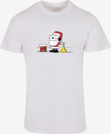 Merchcode Shirt 'Peanuts Snoopy Santa' in Wit: voorkant