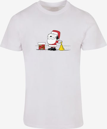 Merchcode Shirt 'Peanuts Snoopy Santa' in Wit: voorkant