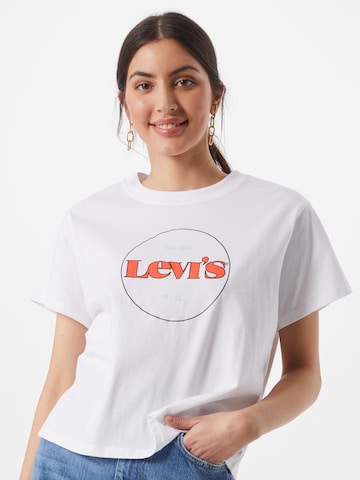 LEVI'S ® Paita 'Graphic Varsity Tee' värissä valkoinen: edessä