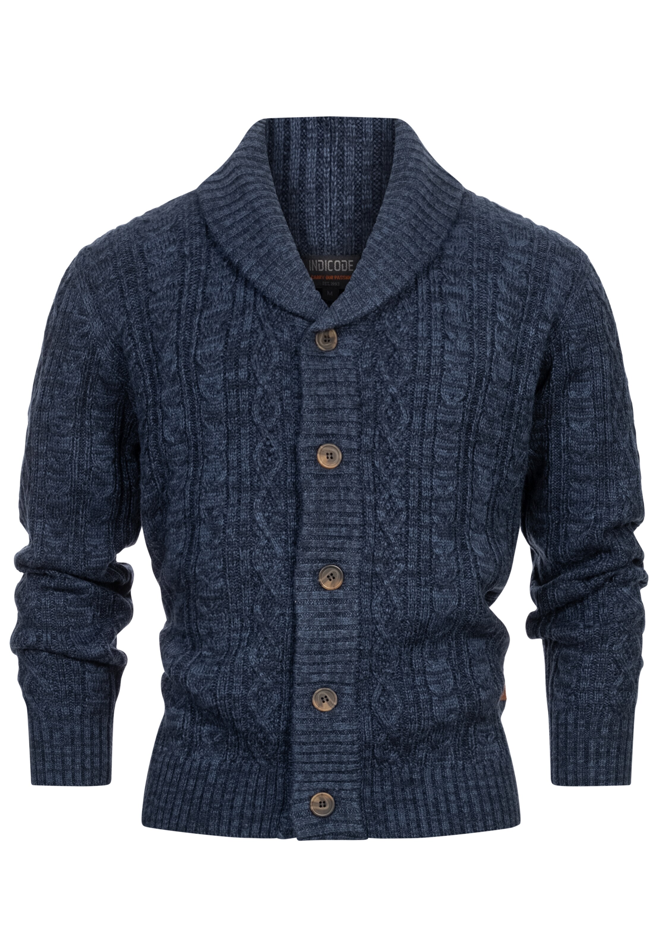 INDICODE JEANS Strickjacke in Blau: Vorderseite