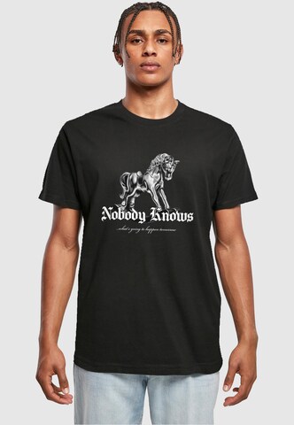 Mister Tee Shirt 'Nobody Knows' in Zwart: voorkant