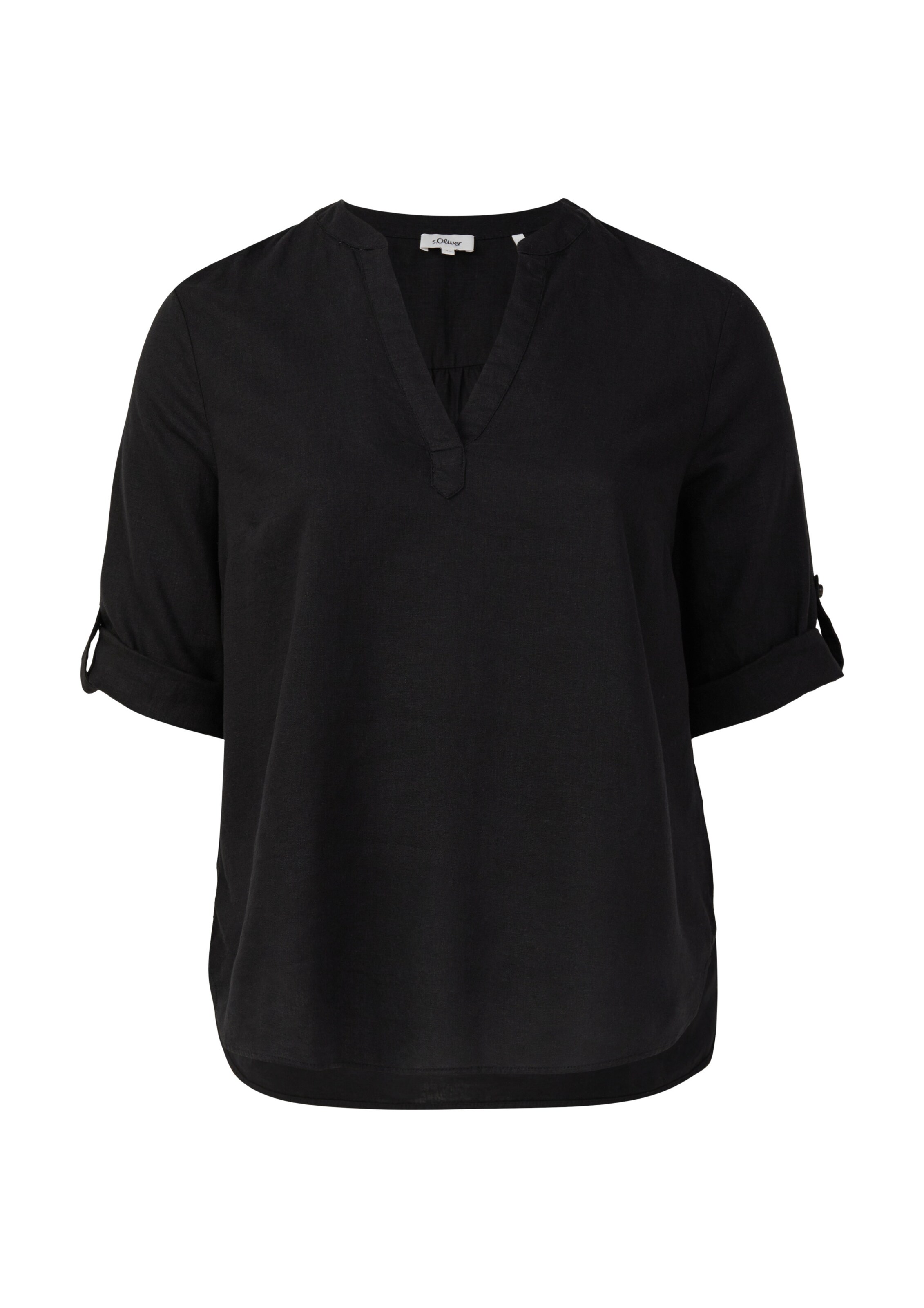s.Oliver Red Label Plus Blouse in Zwart: voorkant