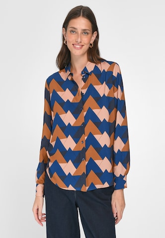 WALL London Blouse in Blue: front