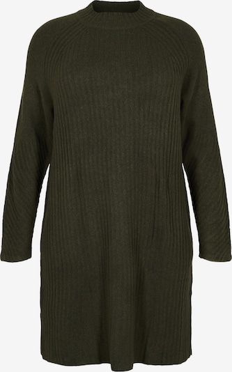 Zizzi Kleid 'COMFY' in dunkelgrün, Produktansicht