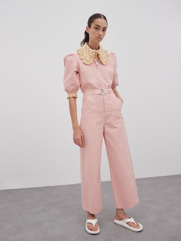 Tuta jumpsuit 'Alba' di EDITED in rosa: frontale