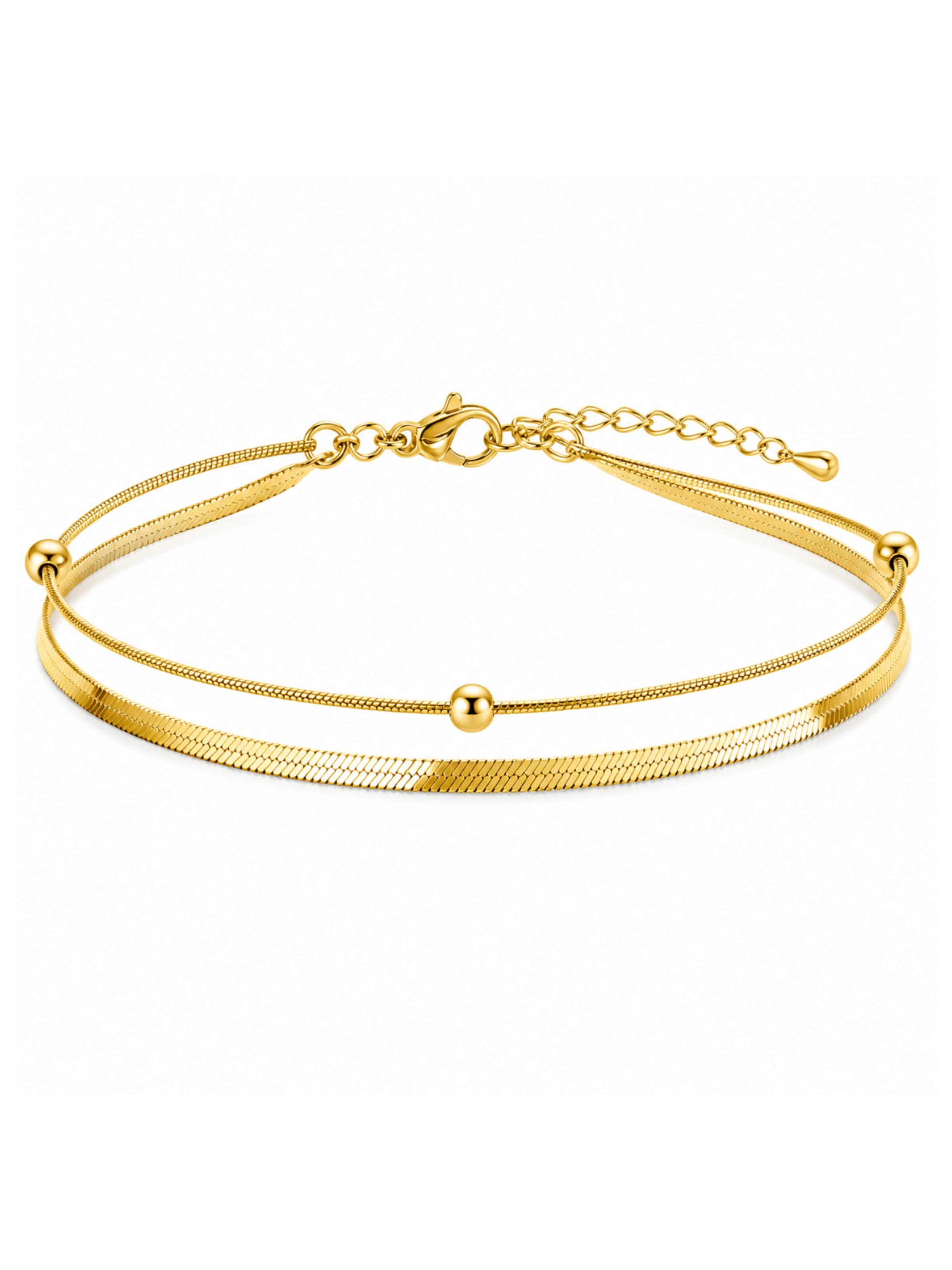 Pure Schmuck Fußschmuck 'Duo Charm'‌‌‌‌‌‌ in Gold: Vorderseite