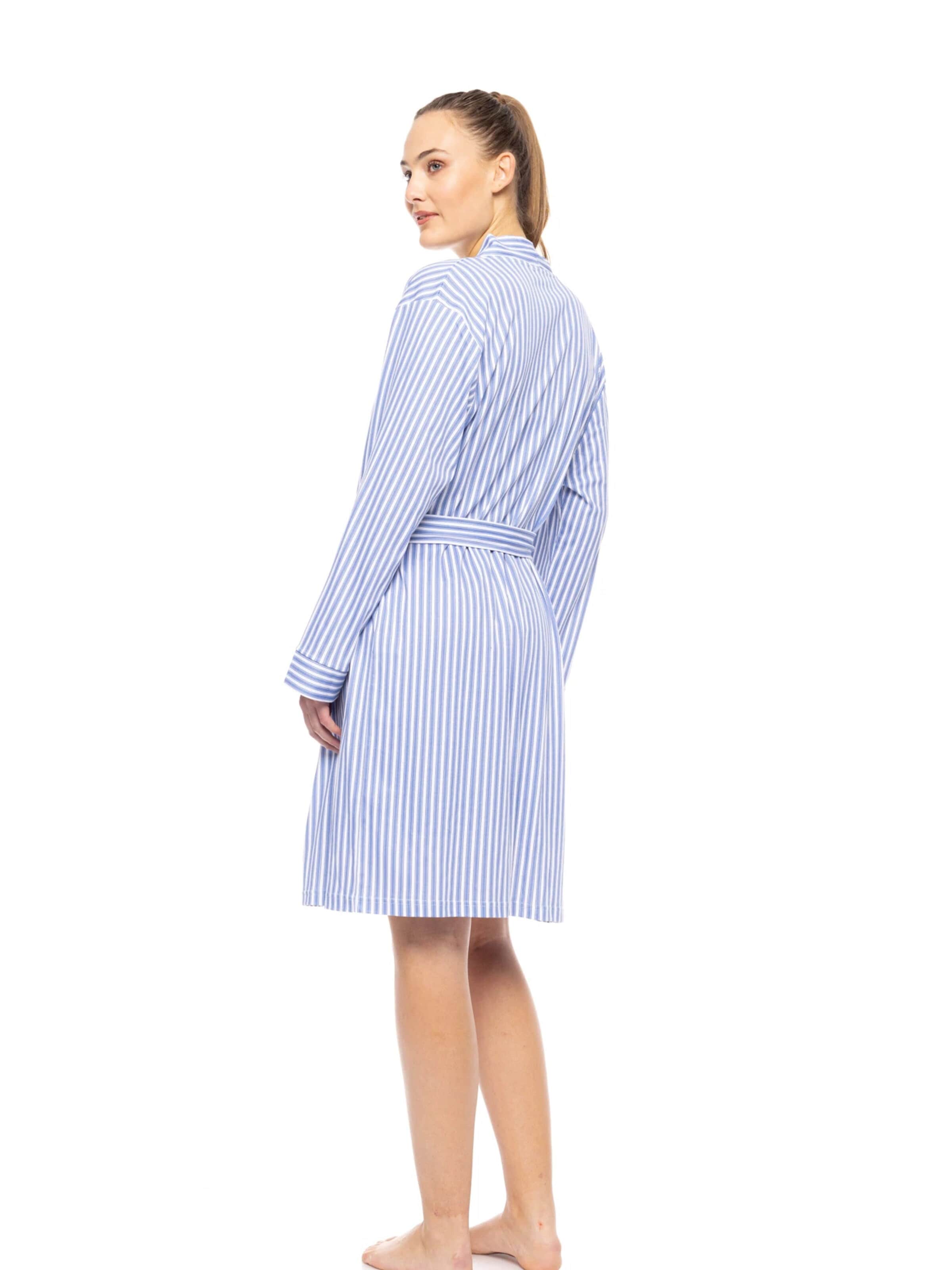 Pink Label - Camisola de pijama 'NIGHTGOWN 2PCS SET CALMING STRIPES' em azul