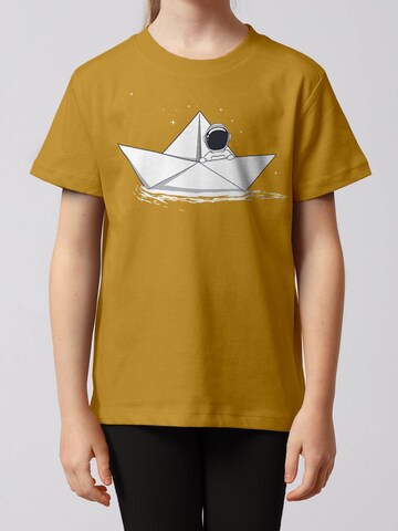 watabout.kids Shirt 'Astronaut In Paper Boat' in Yellow