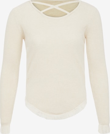 Pull-over qisha en beige : devant