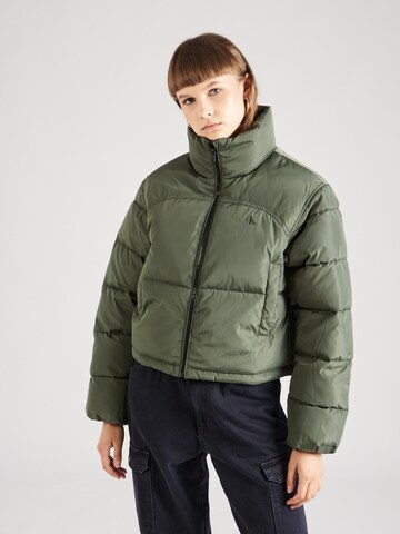 Veste mi-saison Calvin Klein Jeans en vert : devant