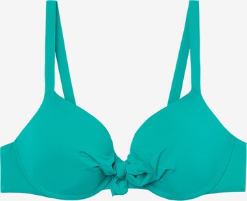 CALZEDONIA Push-up Bikini Top in Green: front