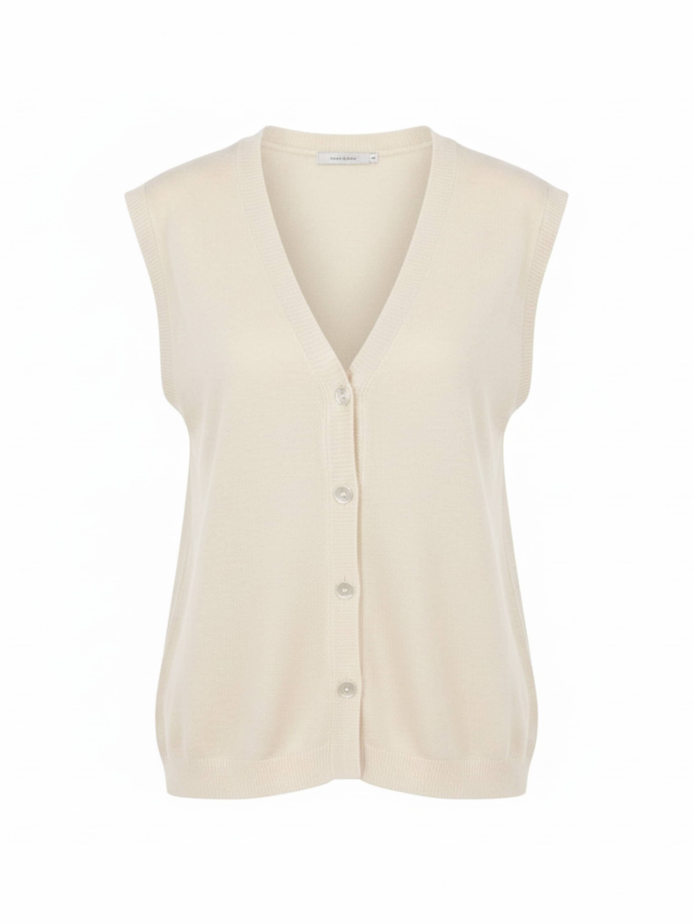 WEARABLE STORIES Trui 'Gilet manou' in Beige: voorkant