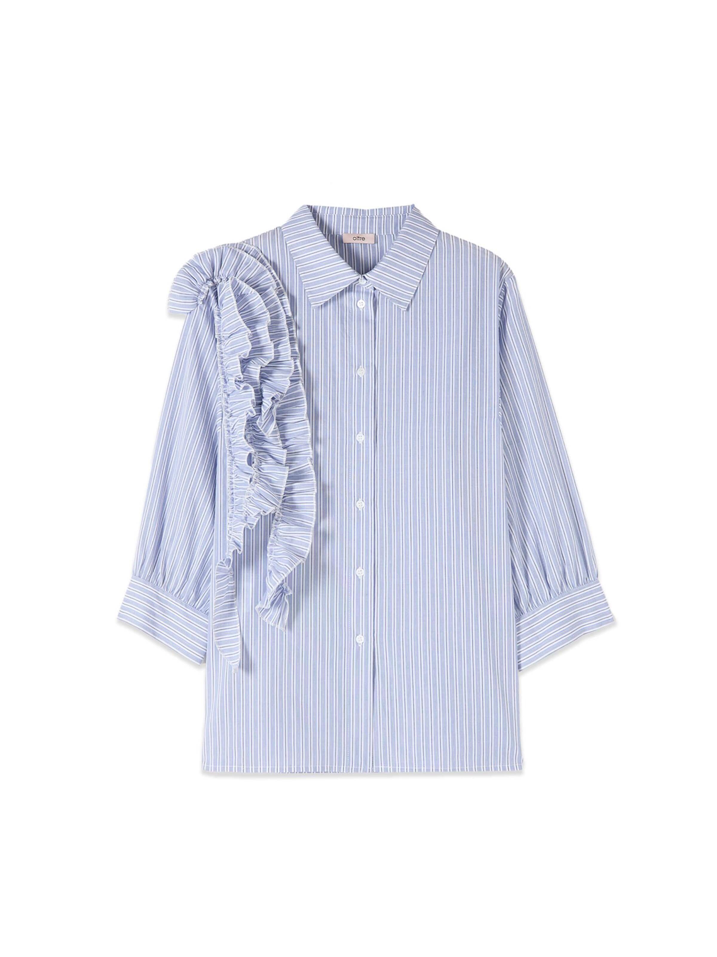 Camicia da donna di oltre in blu: frontale