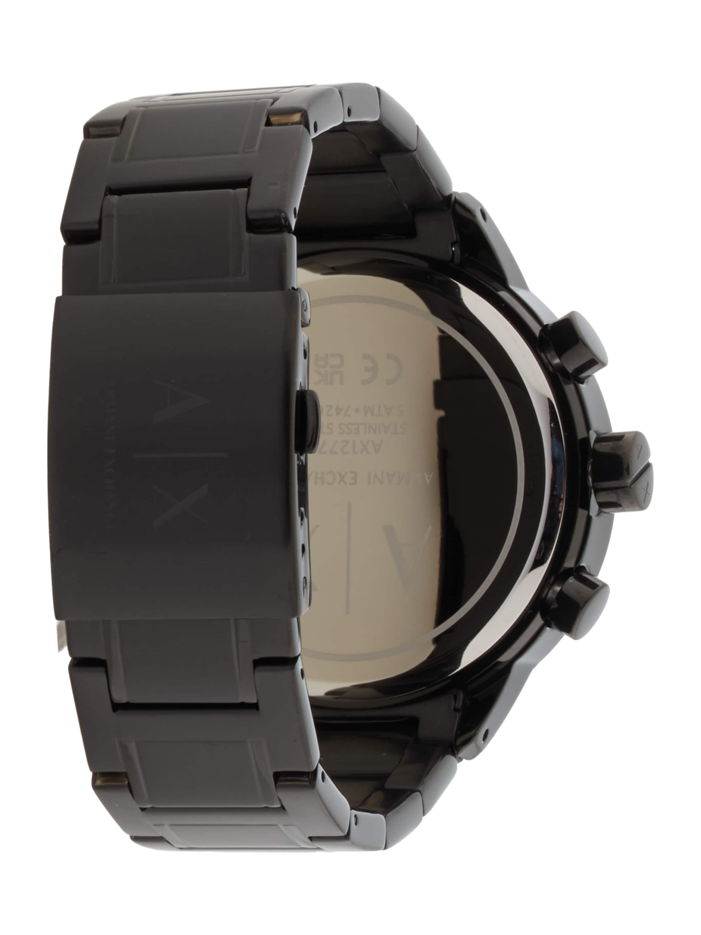 ARMANI EXCHANGE Analogt ur i sort: tilbage