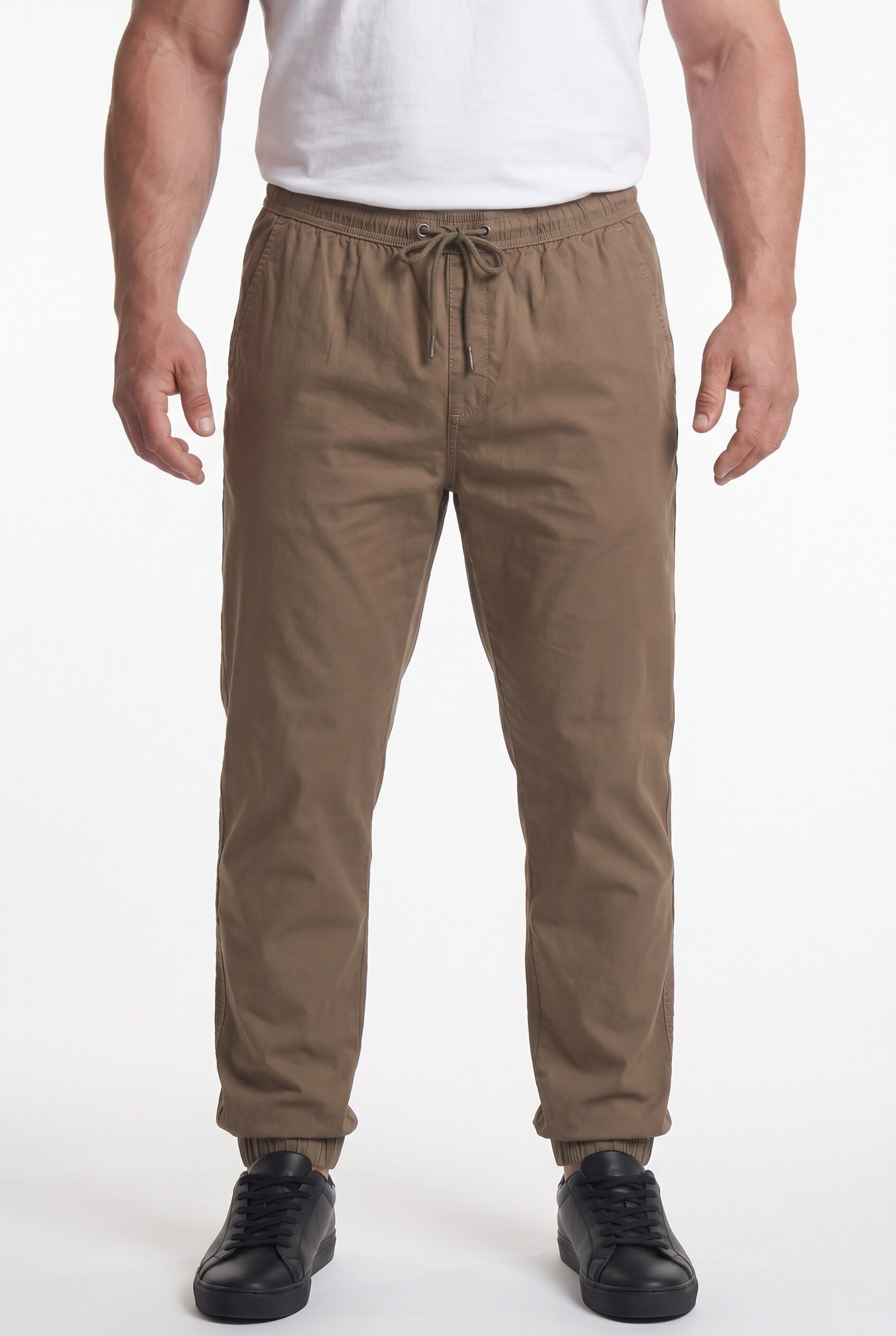 Men Plus Tapered Broek in Bruin