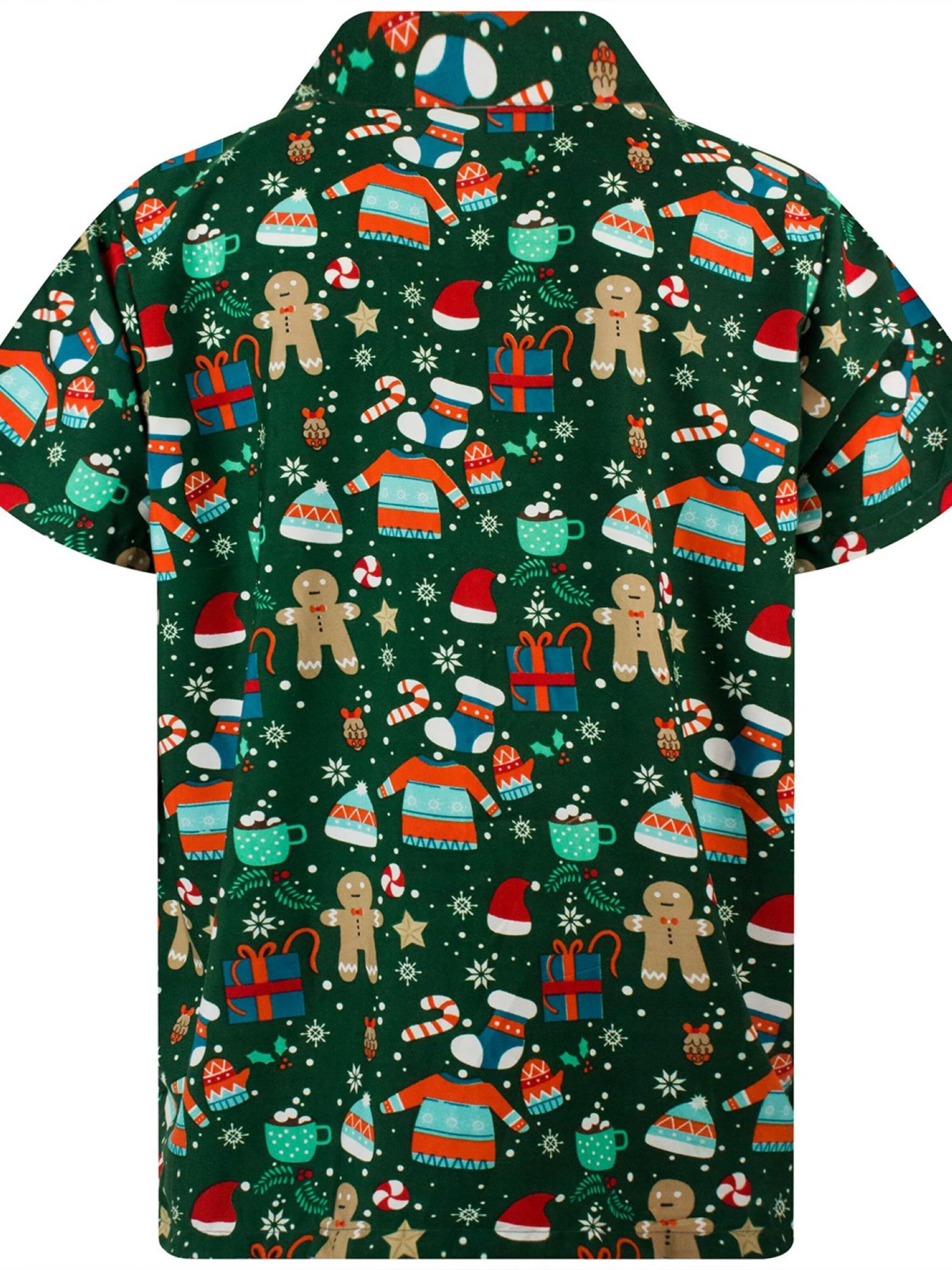 King Kameha Regular Fit Hemd 'Christmas Gingerbread'‌‌ in Grün