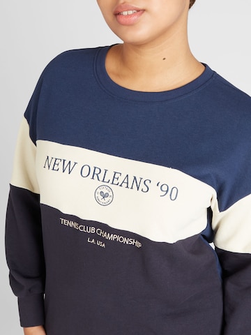 ONLY Carmakoma Sweatshirt 'ORLEANS' in Blauw