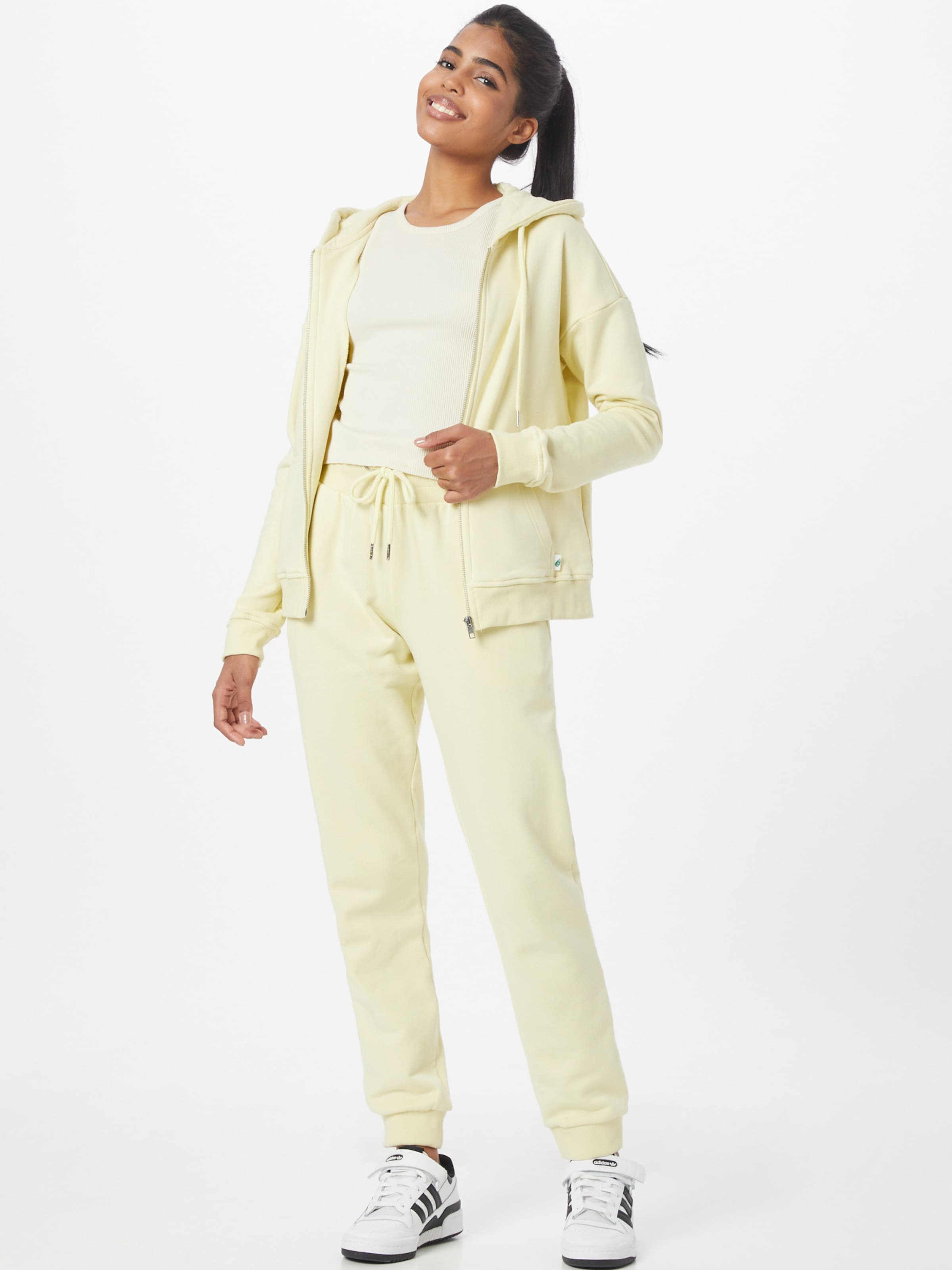 Urban Classics Sweat jacket in Pastel Yellow ABOUT YOU
