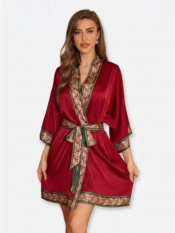 Vivi Idee Dressing Gown 'Kimono' in Red: front