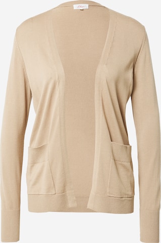 s.Oliver Knit Cardigan in Beige: front