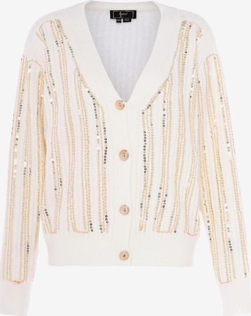 faina Knit Cardigan in White: front